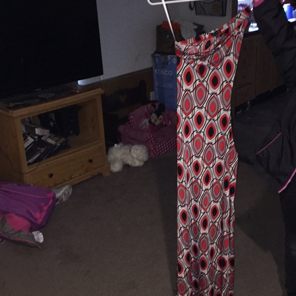 One shoulder dress.